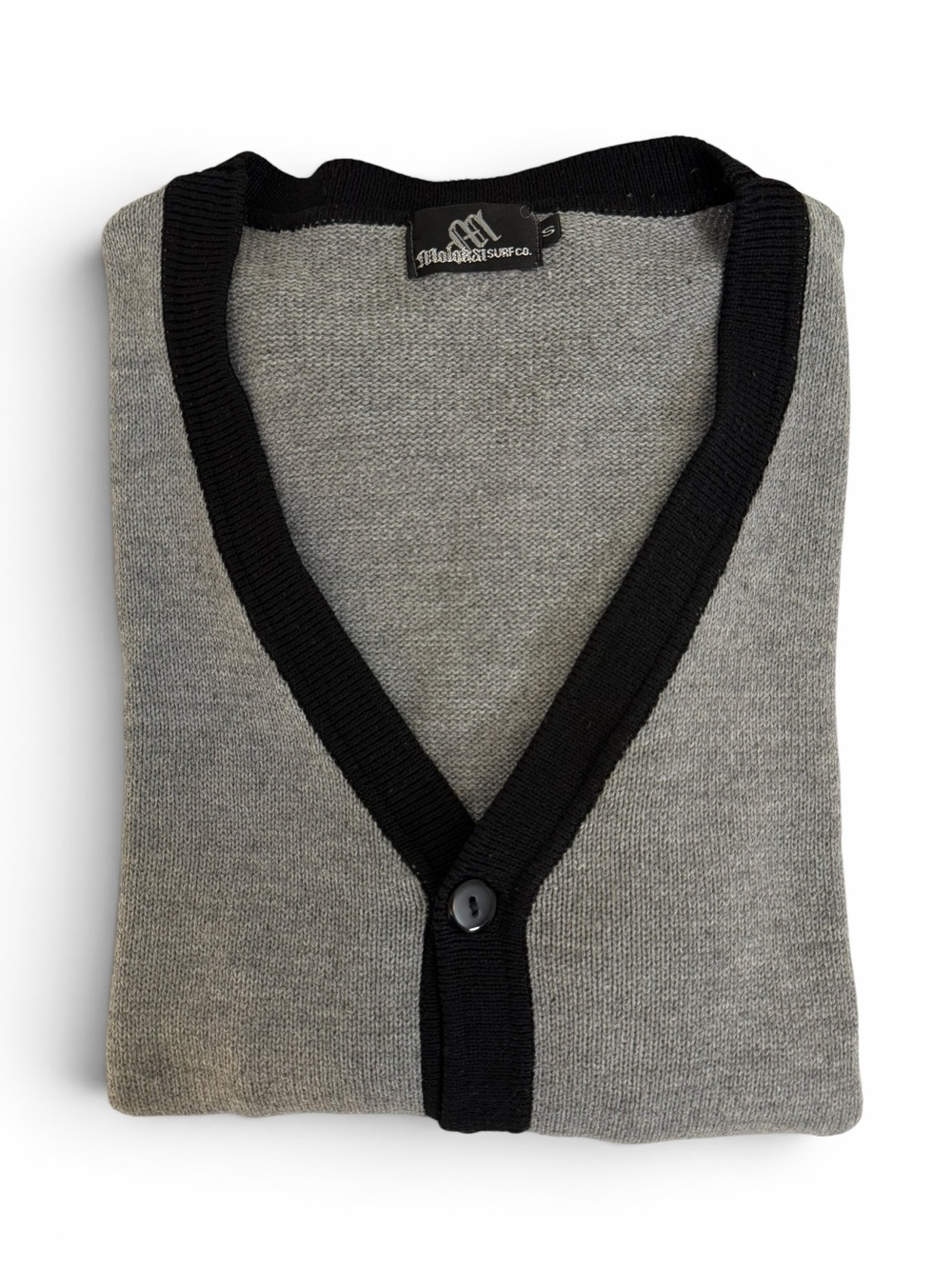Molokai Surf Gray Black Cardigan Sweater Men’s Small Preppy Academia - Picture 10 of 10